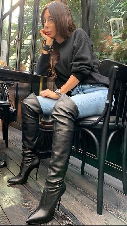 Pin By Onlyboots69 On Boots And Jeans Leather Thigh High Boots Thigh High Boots Heels Thigh
