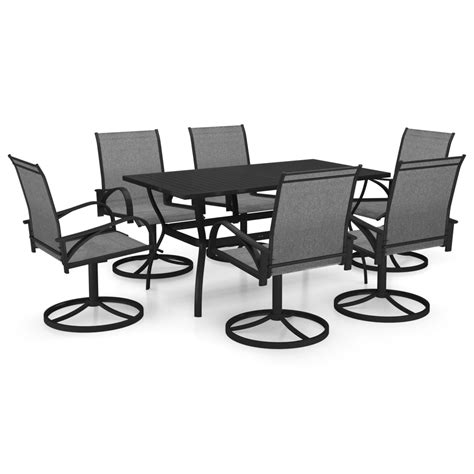 7 Piece Garden Dining Set Textilene And Steel Home And Garden All