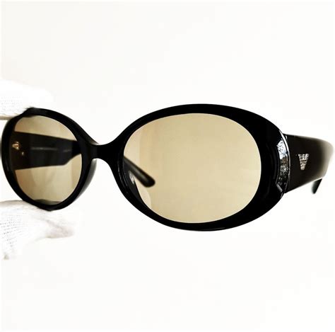 Armani Kurt Cobain Sunglasses Vintage Rare Black Oval Clout Etsy