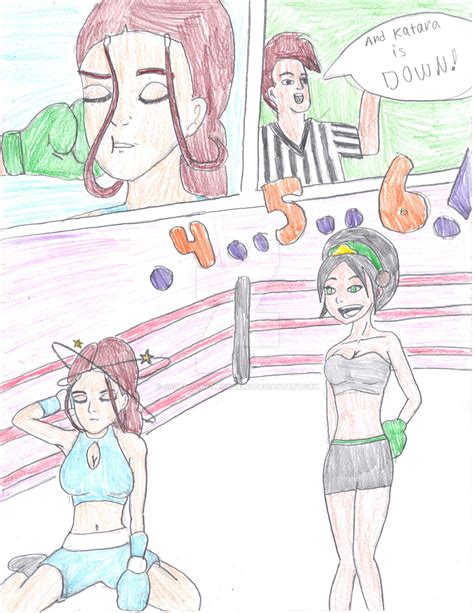 Katara Vs Toph Boxing Round 1 To Be Continued By Cartoonwomenboxing