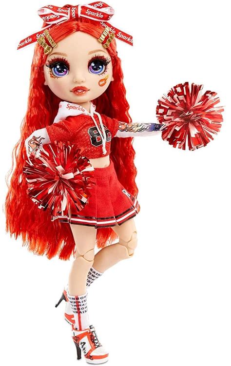 Rainbow High Cheer Ruby Anderson Red Cheerleader Fashion Doll With 2