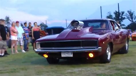 68 Pro Street Hemi Charger Start Up Ride By Blower Insane Exhaust Sick