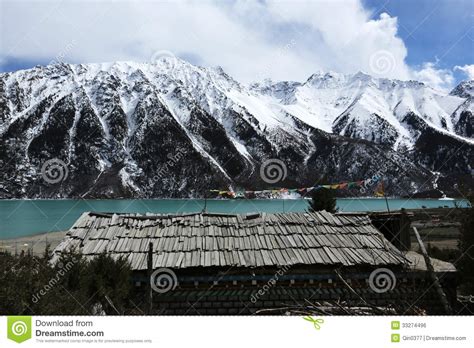 Ranwuhu Banks Of The Tibetan People Stock Photo Image Of Grass Wood