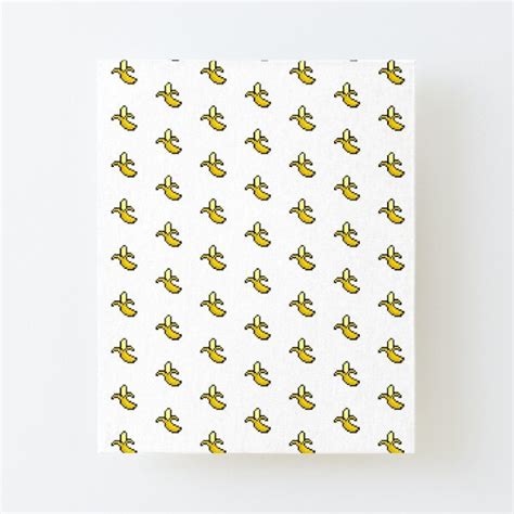 Banana Pixel Art Pattern 2 Mounted Print By Pixelprintshop Redbubble