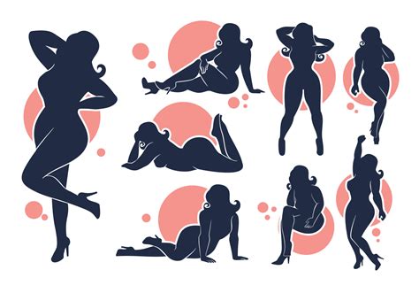 Vector Silhouettes Of Plus Size Girls Download Free Vector Art Stock
