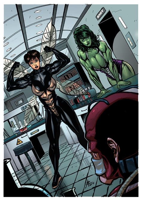 She Hulk And The Wasp Show Off Their Female Muscle By Muscle Fan Comics On Deviantart