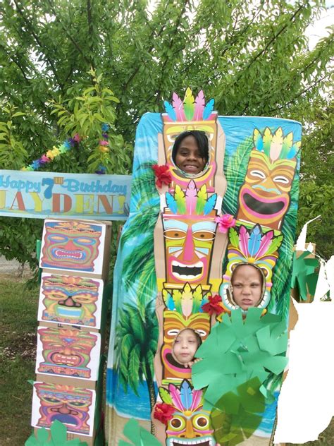 It's rather unsurprising when you learn that these three were. Hawaiian Luau DIY Tiki- Totem Pole-- Large tall box with a ...
