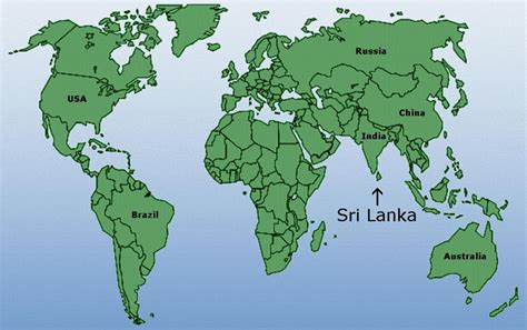 Sri Lanka World Map World Map Showing Sri Lanka Southern Asia Asia