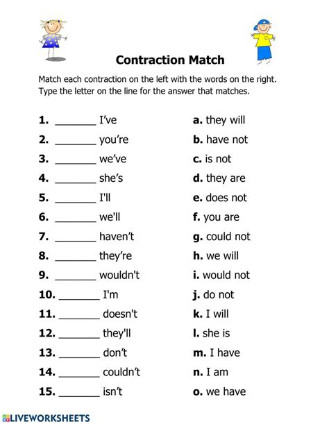 Contractions Interactive And Downloadable Worksheet You Can Do The