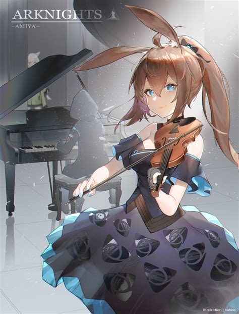 Kuhnowushi Violin Amiya Arknights Anime Girls Bunny Ears 1080p