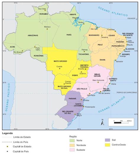 Estados do Brasil quais são suas capitais mapa Escola