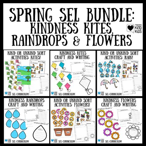 spring kindness sel bundle to teach kindness and character education coffee and carpool