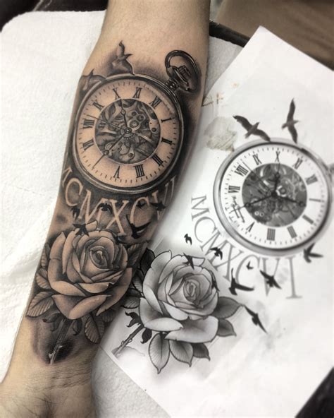 Tattoo Clock Tatuaje Reloj De Bolsillo Tatuajes De Rosas Ver Tatuajes