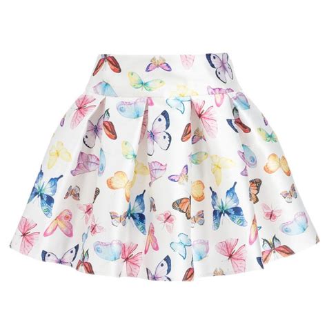 Girls White Butterfly Skirt Butterfly Skirt White Butterfly Skirts