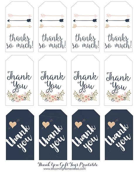 Make these three free printable thank you cards with your kids for a totally unique thank you gift. Thank You Gift Tags - Blooming Homestead