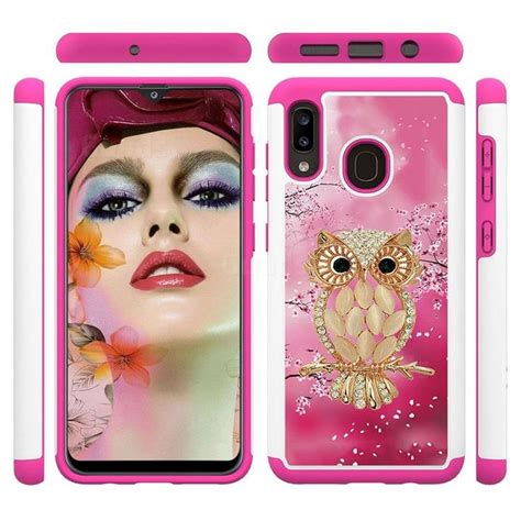 Seashell Cat Shock Absorbing Hybrid Defender Rugged Phone Case Cover For Samsung Galaxy A20