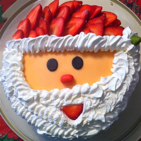 Strawberry christmas cake 12 days of christmas. Strawberry Santa Cake--could do the same face on a pancake ...