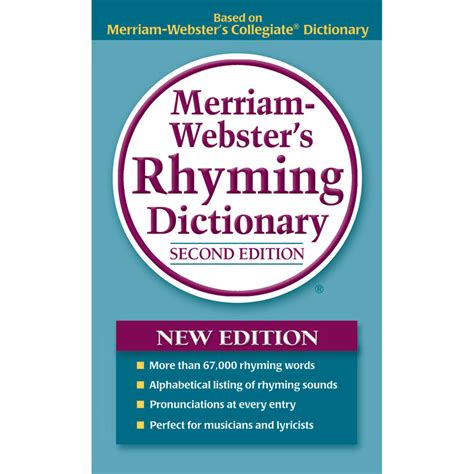 Merriam Websters Rhyming Dictionary Paperback Mw 8540 Supplyme