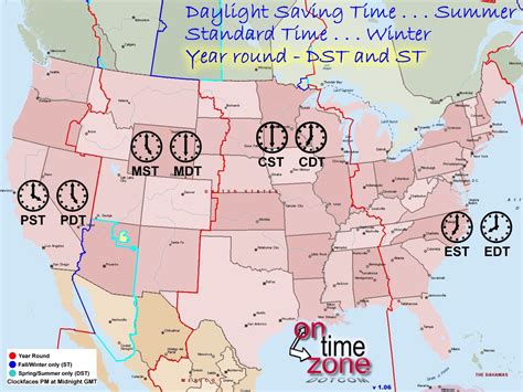 Different Time Zones Map