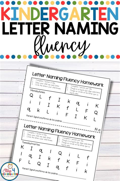 Letter Naming Fluency Homework Rti For Kindergarten Letter Naming