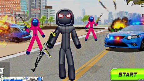 The Front Stickman Rope Hero Gangster Crime Android Game Youtube
