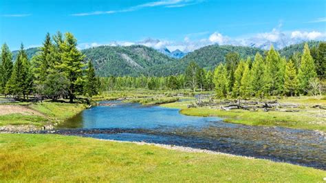 Picturesque River In The Tunka Valley Stock Photo Image Of