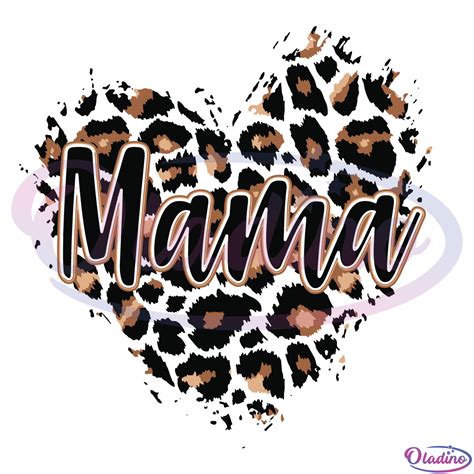 Leopard Heart Mama Svg File Transparent Leopard Mom
