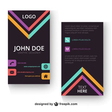(opens in a new tab or window) 1 of 2. Vertical business card template | Free Vector