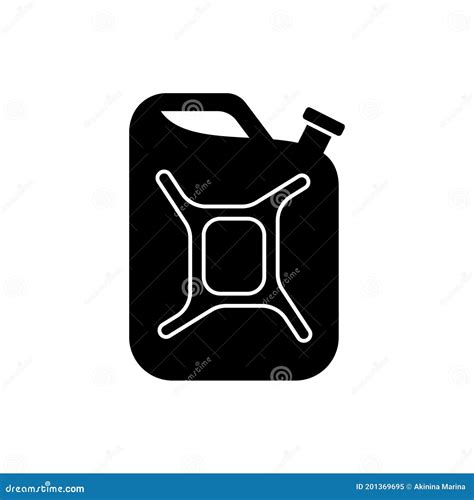 Silhouette Fuel Canister Outline Icon Of Tin Can With Handle For