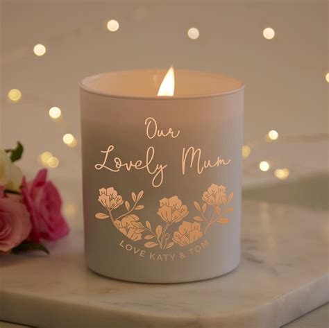 Personalised Our Lovely Mum Mothers Day Candle Personalized