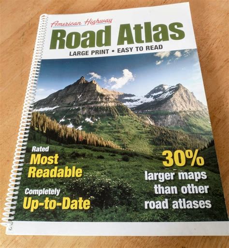American Highway Road Atlas Large Print Large Maps Paperback Spring