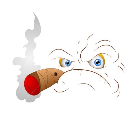 Smoking Cartoon Angry Face Royalty Free Stock Image Storyblocks