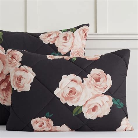 The Emily And Meritt Bed Of Roses Sham Standard Blackblush With