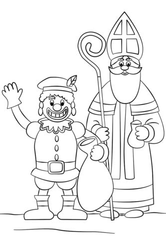 Kleurplaat Sint En Piet En De Kadootjes Zwarte Piet And St Nicholas