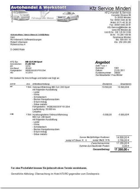 Kostenvoranschlag vorlagen kostenlos downloaden 15. Kfz Software AutoHandel + Kfz Werkstatt, Werkstattprogramm ...