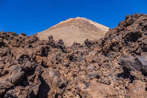 Mount Teide And Volcanic Rocks Tenerife Canary Islands Spain Stock
