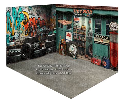 Room Hot Rod Alley Hot Rod Garage Concrete Alley Floor Baby Dream