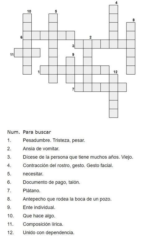 Crucigrama Para Imprimir Images And Photos Finder