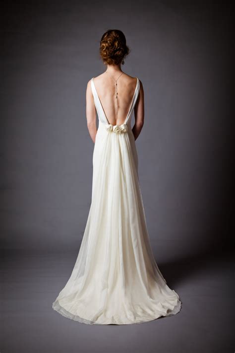 Silk Charmeuse Open Back Wedding Dress