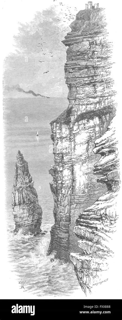 Ireland Cliffs Of Moher Antique Print 1888 Stock Photo Alamy