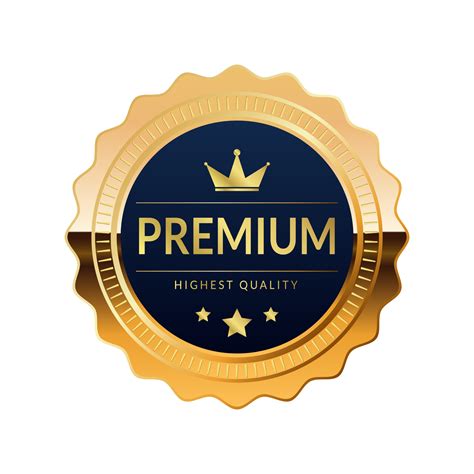 Premium Quality Badge With Blue And Gold Color 13195635 Png