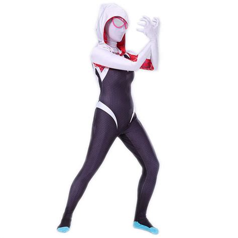 buy rubyonly 3d print spider gwen stacy spandex lycra zentai spiderman costume cosplay female