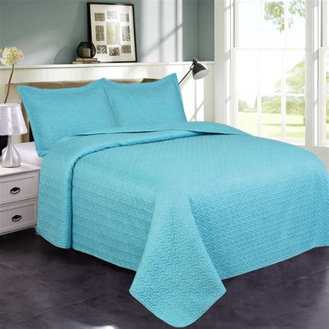 Quilt Set Queen Size Piece Soft Microfiber Embossed Bedspread Coverlet Set With Shams