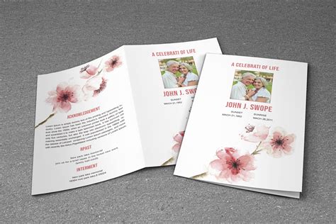 Flower Funeral Program Template Creative Brochure Templates