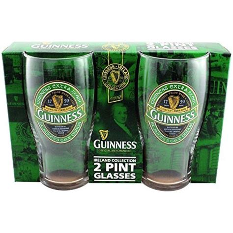 Guinness Green Collection Pint Glasses 20 Ounce Set Of Beer For Bar