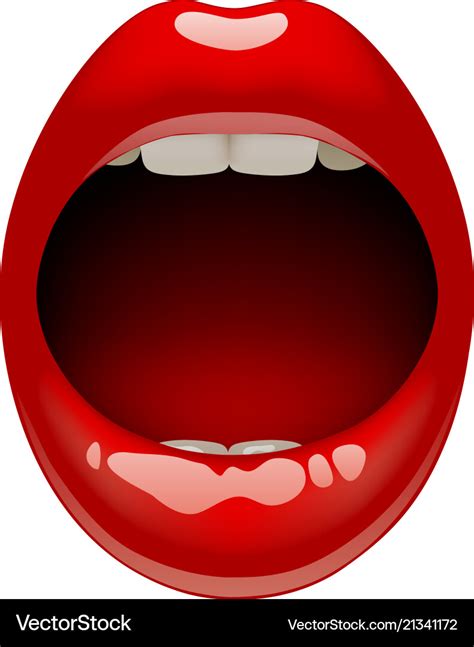 Womans Open Mouth With Sexy Red Lips Royalty Free Vector