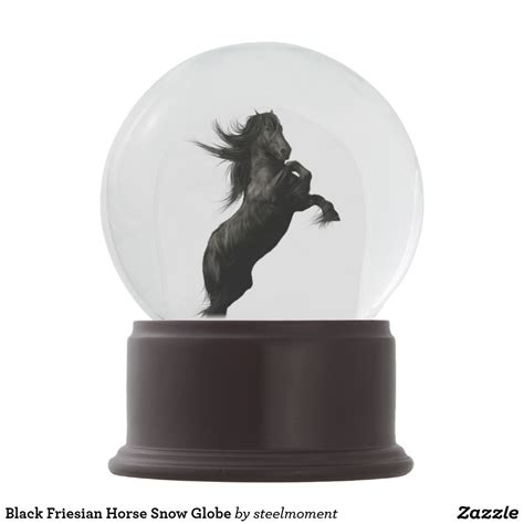 Black Friesian Horse Snow Globe Zazzle Friesian Horse Snow Globes