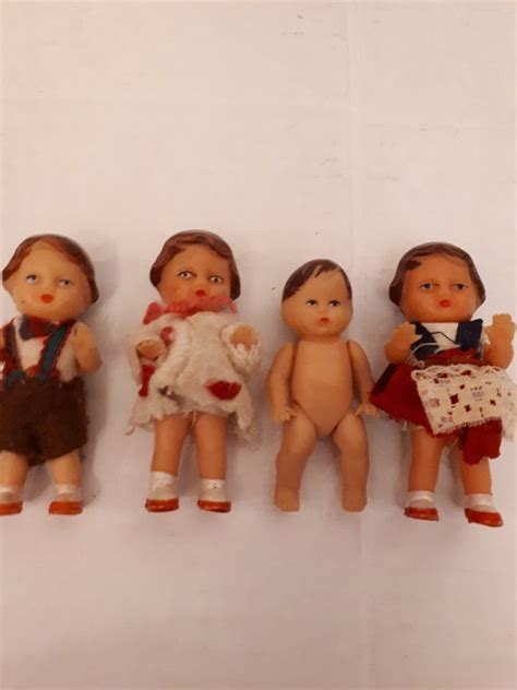 lot of 4 german ari shackman rubber dolls w original clothing 60 s rubber doll original