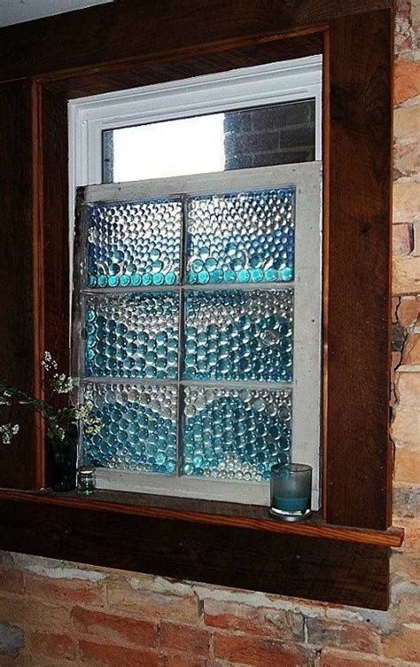 Privacy Screen Using A Repurposed Window And Glass Beads Great For A