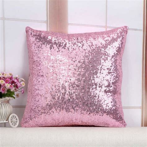 Buy Hot Sale Pink Sequin Decorative Pillow Cases Home